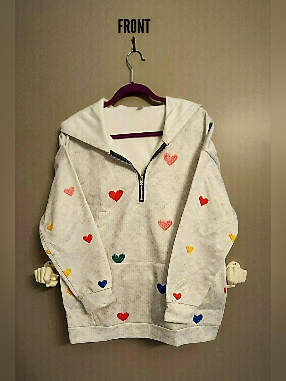 Hoodie with Colored Hearts